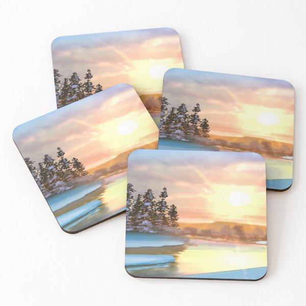Item preview, Golden Sunset on a Frozen River  designed and sold by NovaAspynArts.