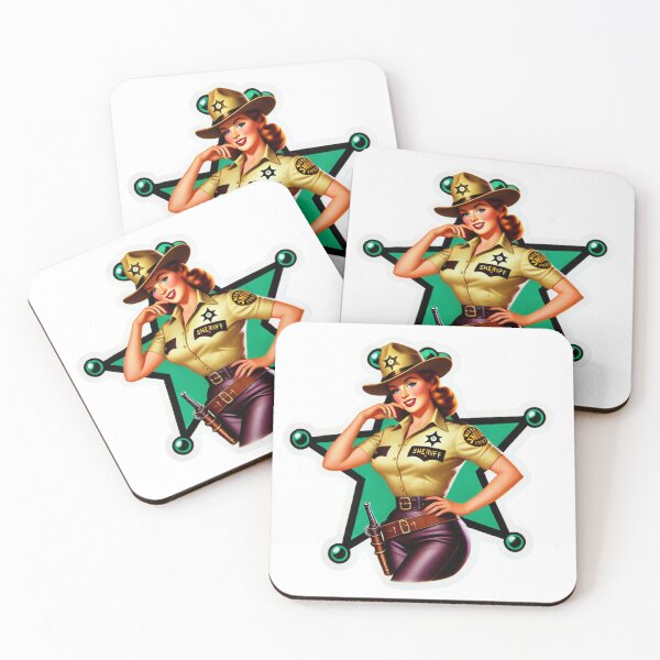 Item preview, Vintage Female Sheriff Deputy Police Officer pin-up style designed and sold by BrinaandPops.