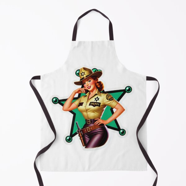 Item preview, Vintage Female Sheriff Deputy Police Officer pin-up style designed and sold by BrinaandPops.