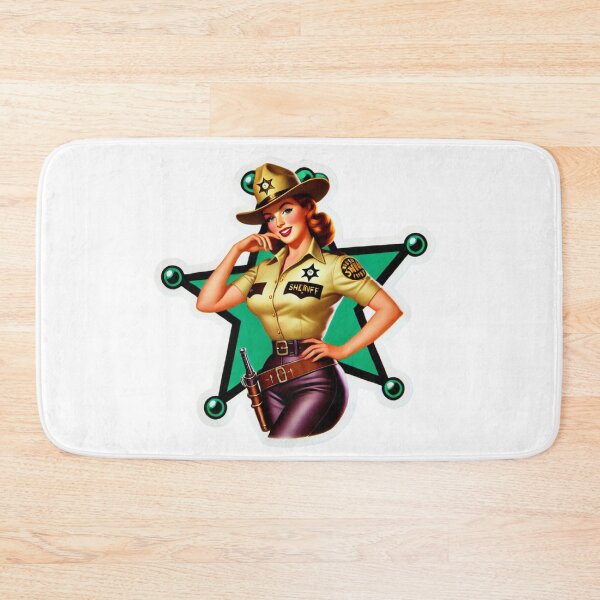 Item preview, Vintage Female Sheriff Deputy Police Officer pin-up style designed and sold by BrinaandPops.
