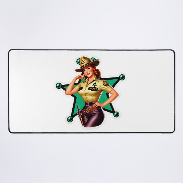 Item preview, Vintage Female Sheriff Deputy Police Officer pin-up style designed and sold by BrinaandPops.