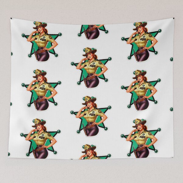 Item preview, Vintage Female Sheriff Deputy Police Officer pin-up style designed and sold by BrinaandPops.