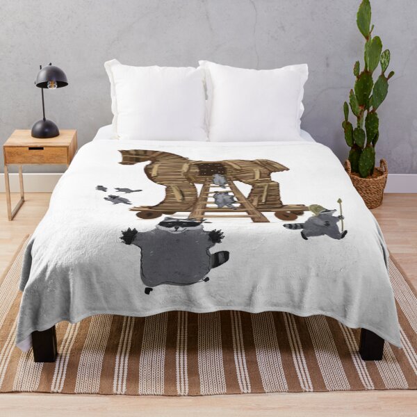 Item preview, Raccoons and Trojan Horse designed and sold by SpottedPilot.