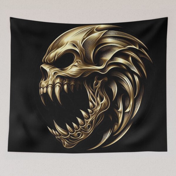 Item preview, Metallic Gold Predator Skull designed and sold by Mark Cannon.