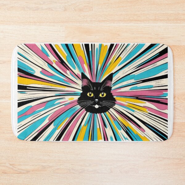 Item preview, Retro Pop Cat Art - Vibrant Explosion with Groovy Feline Design designed and sold by Cherry-Cat.