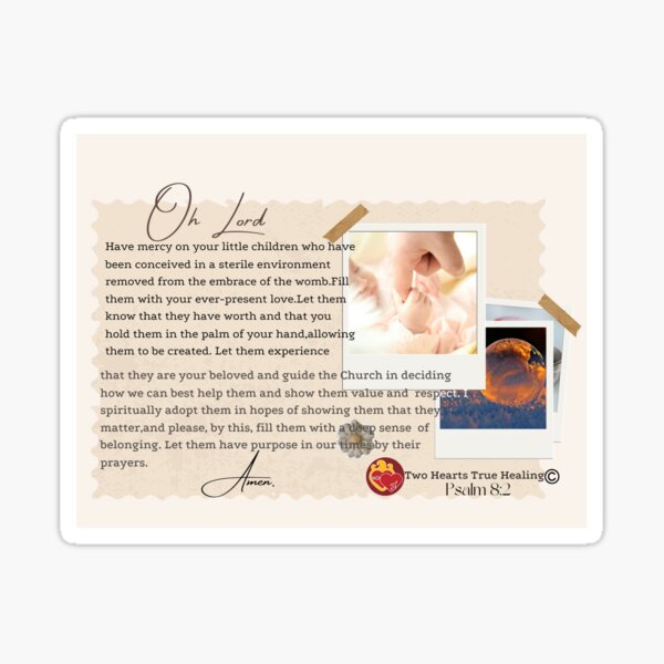 Prayer For the Unborn Frozen in Time Sticker