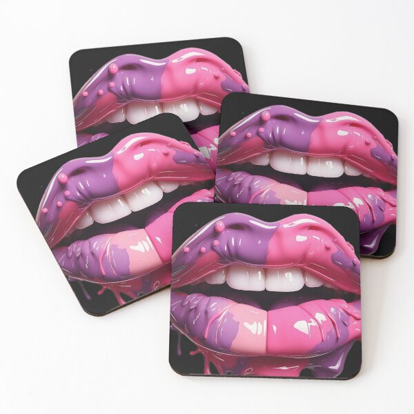 Item preview, Dripping Neon Lips designed and sold by ArtComixHaven.