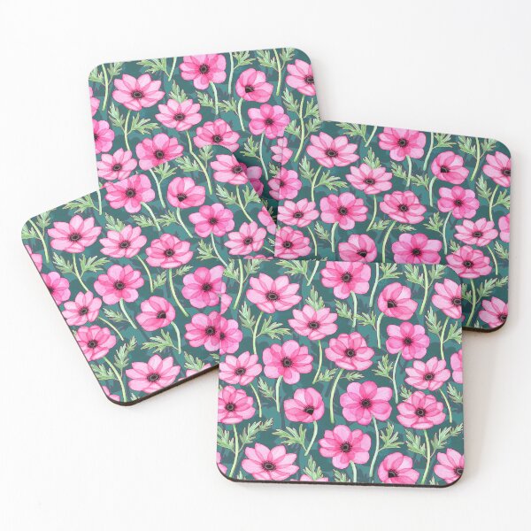 Item preview, Transparent Anemones in Watercolor (Pink Pattern) designed and sold by andrebalest.art.