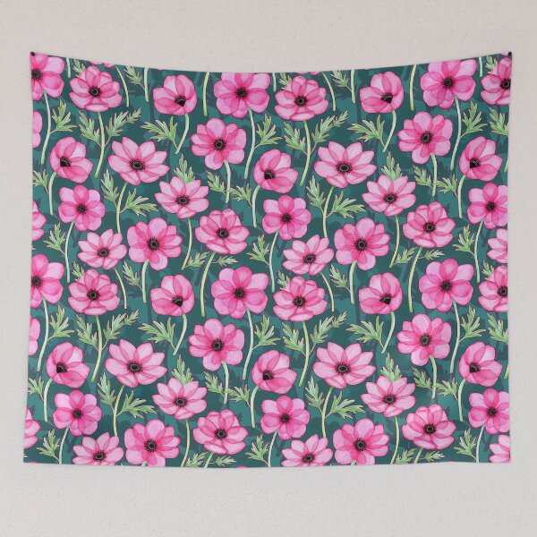 Item preview, Transparent Anemones in Watercolor (Pink Pattern) designed and sold by andrebalest.art.