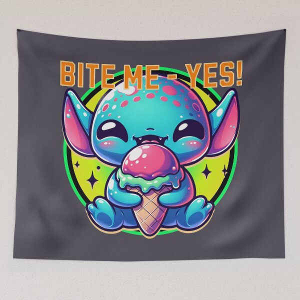 Item preview, Bite Me - Cute Alien with Ice Cream designed and sold by SportyAndArtful.