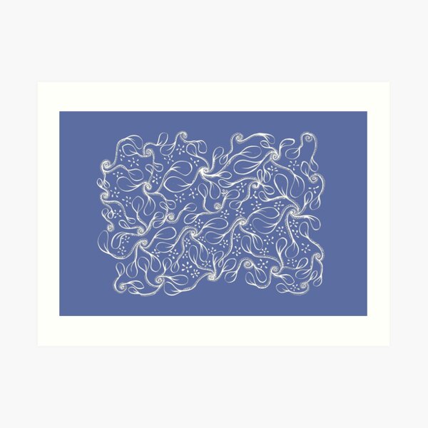 Zentangle Swirly-Leaves Art Print