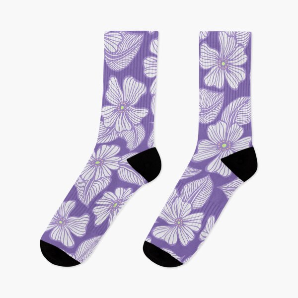 Item preview, Purple Hand Drawn Tropical Flowers Floral Pattern designed and sold by schorrnuff.