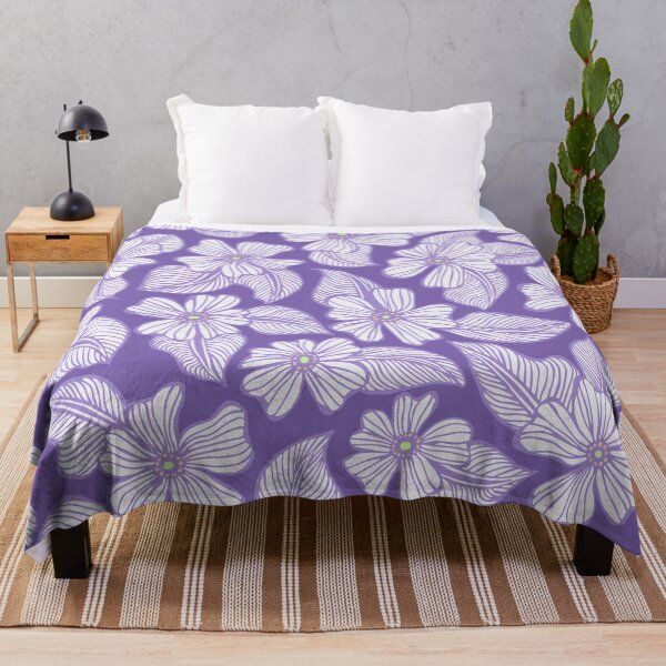 Item preview, Purple Hand Drawn Tropical Flowers Floral Pattern designed and sold by schorrnuff.