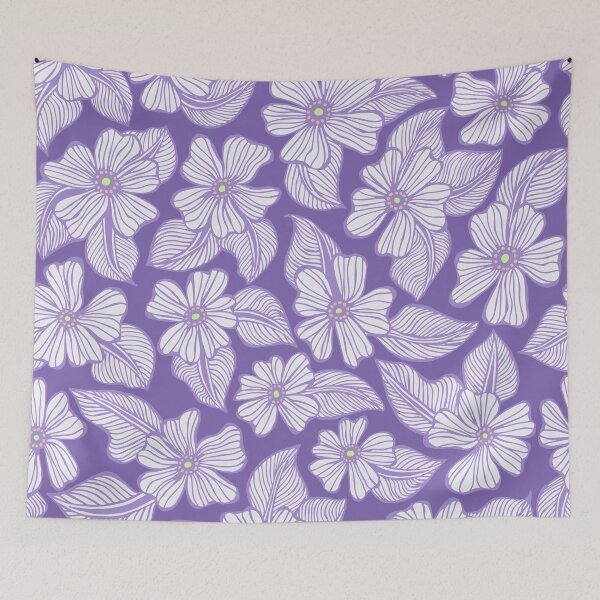 Item preview, Purple Hand Drawn Tropical Flowers Floral Pattern designed and sold by schorrnuff.