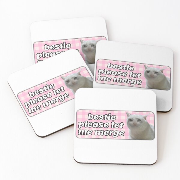 Item preview, bestie please let me merge - meme cat criying bumper designed and sold by Micro-dose.