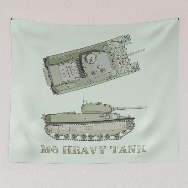 Artikelvorschau, M6 Schwerer Panzer WW2 Amerikanische Panzer Illustrationsdiagramme entworfen und verkauft von MilitaryMart.
