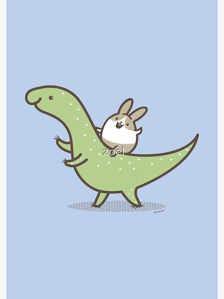 "Bunny Rabbit on a Dinosaur" Spiral Notebook for Sale by zoel | Redbubble