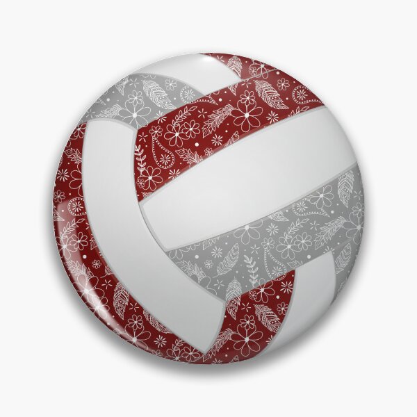 Item preview, Boho feathers paisleys maroon gray volleyball designed and sold by katzdzynes.
