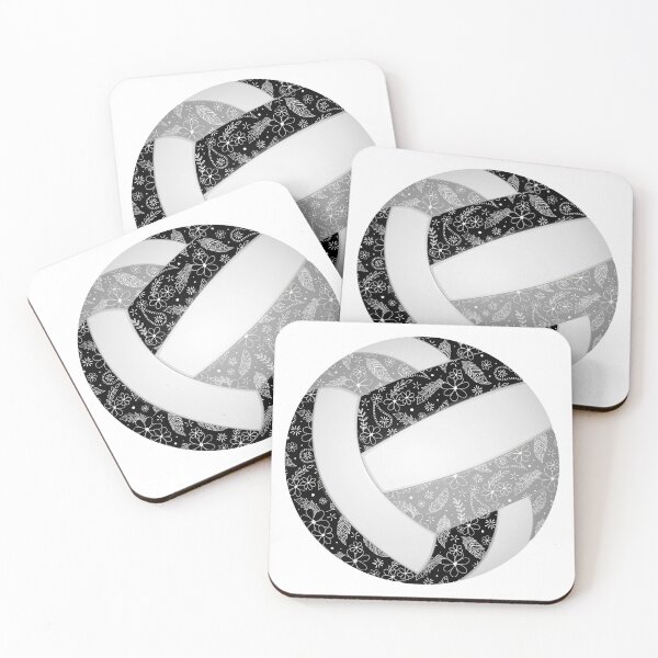 Item preview, Boho feathers paisleys black gray volleyball designed and sold by katzdzynes.
