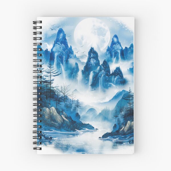 Item preview, Watercolor Moonlit Cascade: A Serene Dreamscap designed and sold by shirley80935.