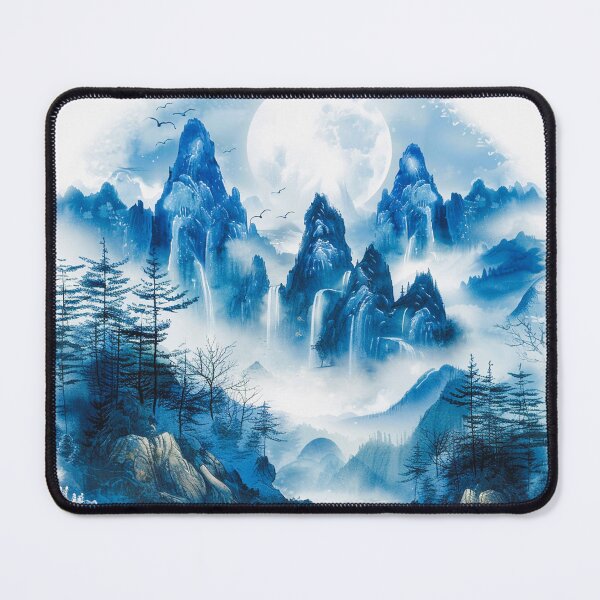 Item preview, Watercolor Moonlit Cascade: A Serene Dreamscap designed and sold by shirley80935.