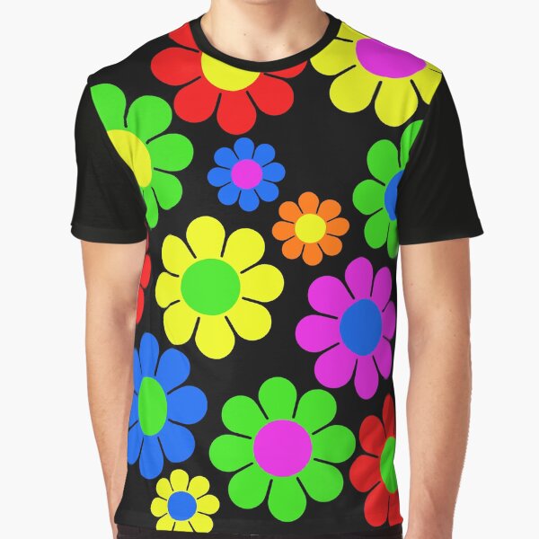 Hippy Flower Daisy Spring Pattern Graphic T-Shirt