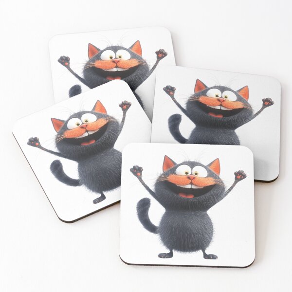 Item preview, Excited Black Cat with Orange Whiskers designed and sold by IllustrifyArts.