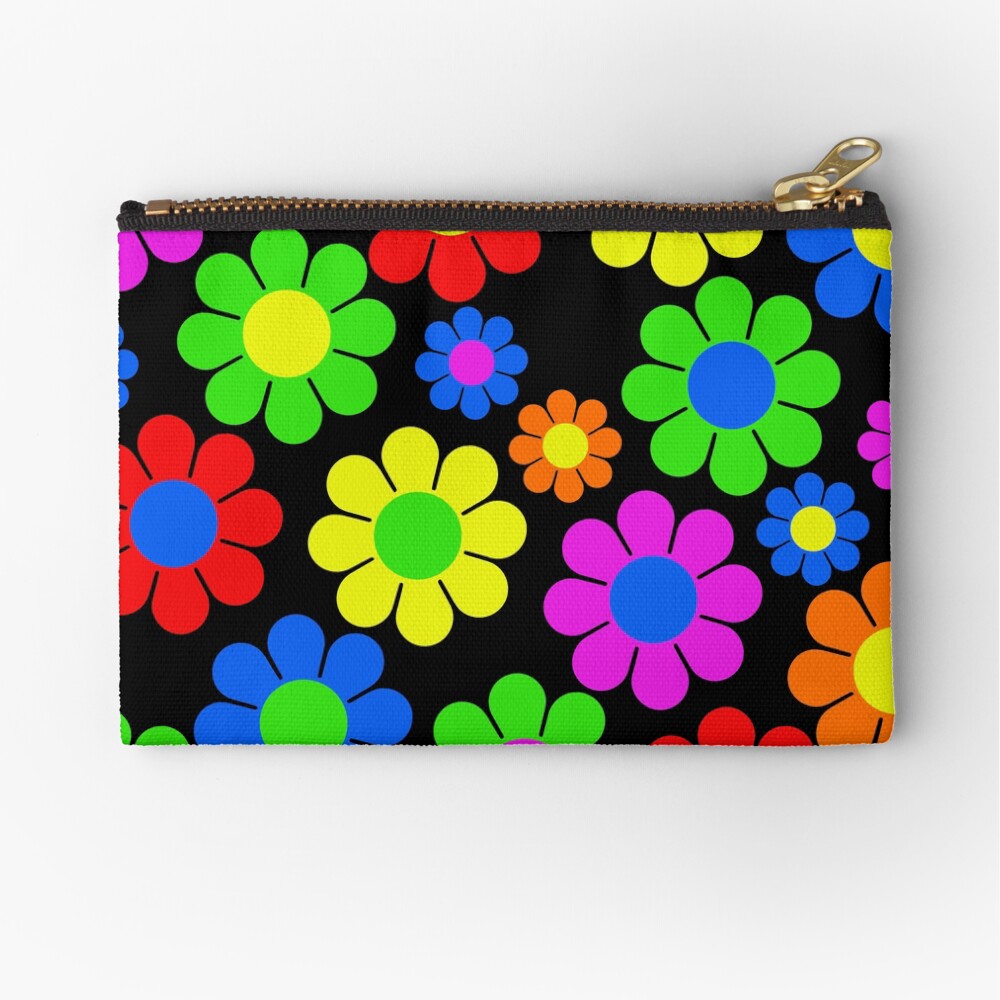Hippy Flower Daisy Spring Pattern Zipper Pouch