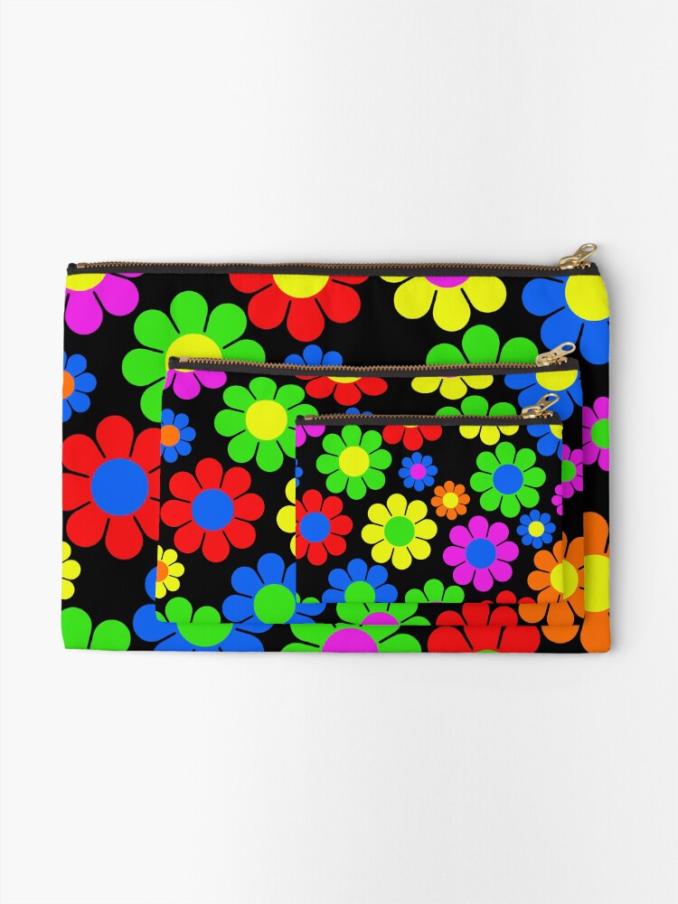 Alternate view of Hippy Flower Daisy Spring Pattern Zipper Pouch
