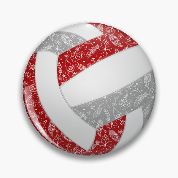 Item preview, Boho feathers paisleys red gray volleyball designed and sold by katzdzynes.