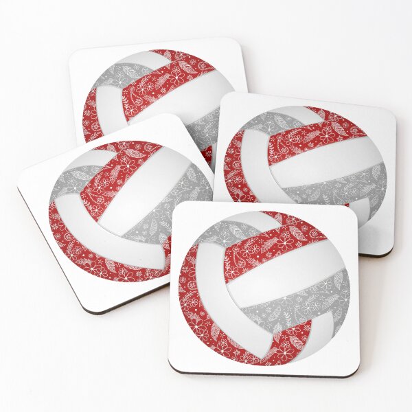 Item preview, Boho feathers paisleys red gray volleyball designed and sold by katzdzynes.