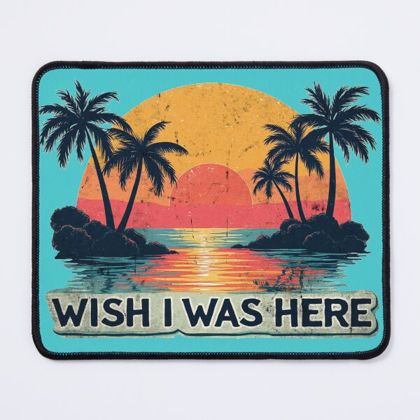 Item preview, Wish I Was Here: Badass Tropical Sunset – Bold Retro Vibes, Savage Island Escape designed and sold by tronictees.