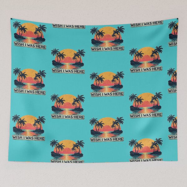 Item preview, Wish I Was Here: Badass Tropical Sunset – Bold Retro Vibes, Savage Island Escape designed and sold by tronictees.