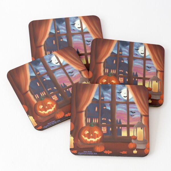 Item preview, Halloween Window Gouche Painting designed and sold by MysticalForest-.