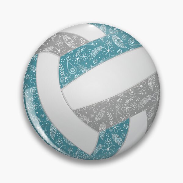 Item preview, Boho feathers paisleys teal gray volleyball designed and sold by katzdzynes.