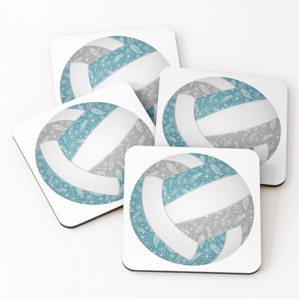 Item preview, Boho feathers paisleys teal gray volleyball designed and sold by katzdzynes.