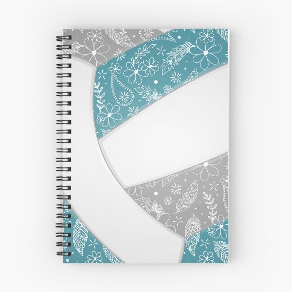 Item preview, Boho feathers paisleys teal gray volleyball designed and sold by katzdzynes.