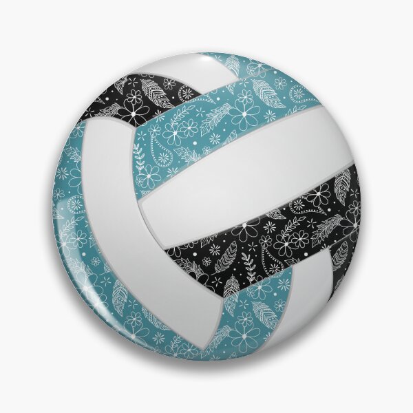 Item preview, Boho feathers paisleys teal black volleyball designed and sold by katzdzynes.