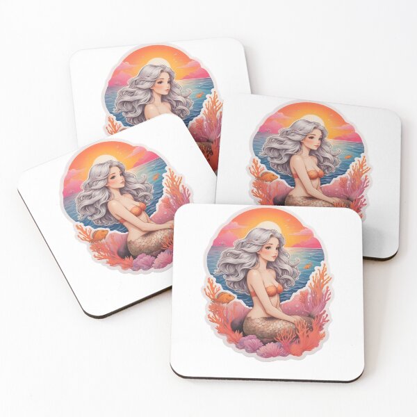 Item preview, MERMAID CORE AESTHETIC SUNSET BEACH CORAL STICKER designed and sold by Arts4U.