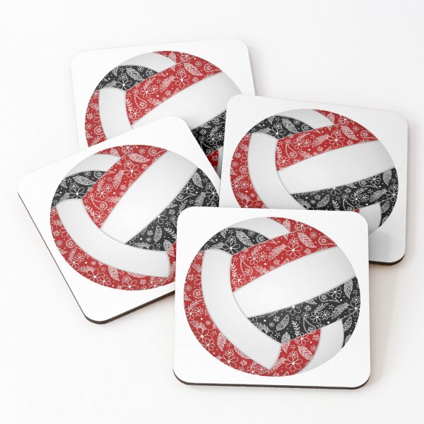 Item preview, Boho feathers paisleys red black volleyball designed and sold by katzdzynes.