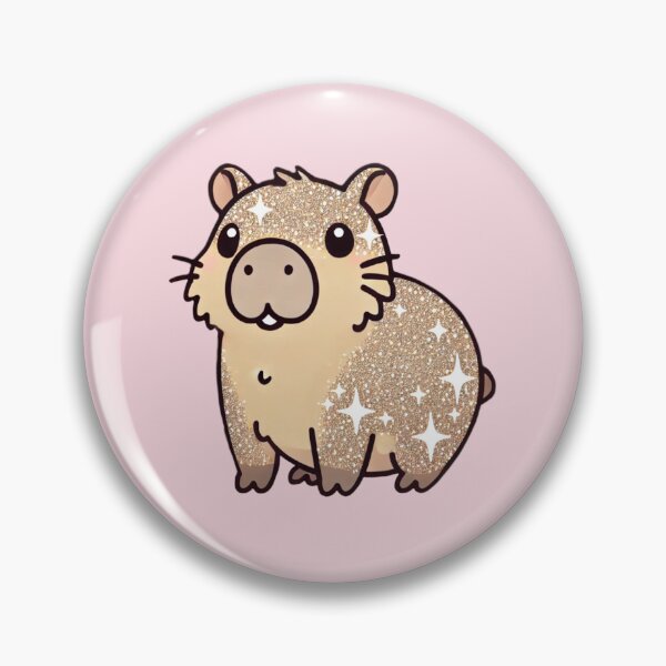 Item preview, Cute kawaii Glitter Effect Capybara Sticker designed and sold by CritterManiaUK.