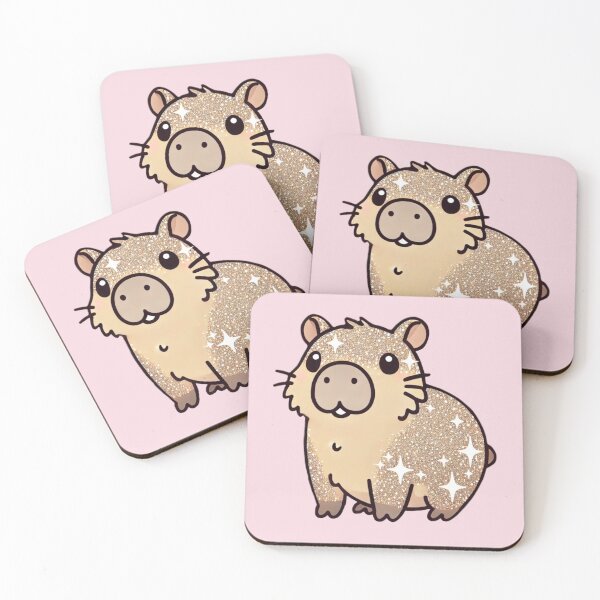 Item preview, Cute kawaii Glitter Effect Capybara Sticker designed and sold by CritterManiaUK.