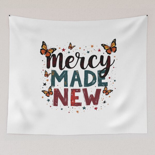 Item preview, Mercy Made New, Butterflies and Stars Art designed and sold by Faithloveshop.