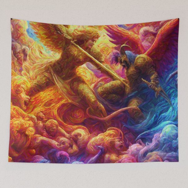 Item preview, Colorful Celestial Conflict Abstract Painting designed and sold by Nostalgia Busters.