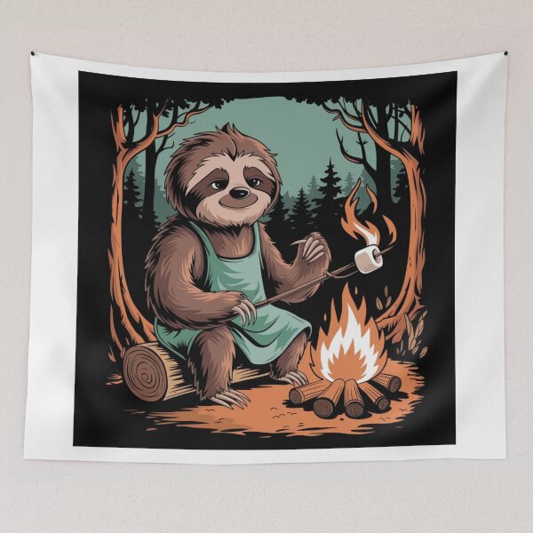 Item preview, FUNNY CAMPFIRE SLOTH . designed and sold by Obinne.