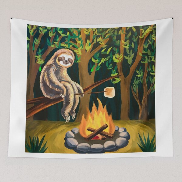 Item preview,  CAMPFIRE SLOTH . funny camping  designed and sold by Obinne.