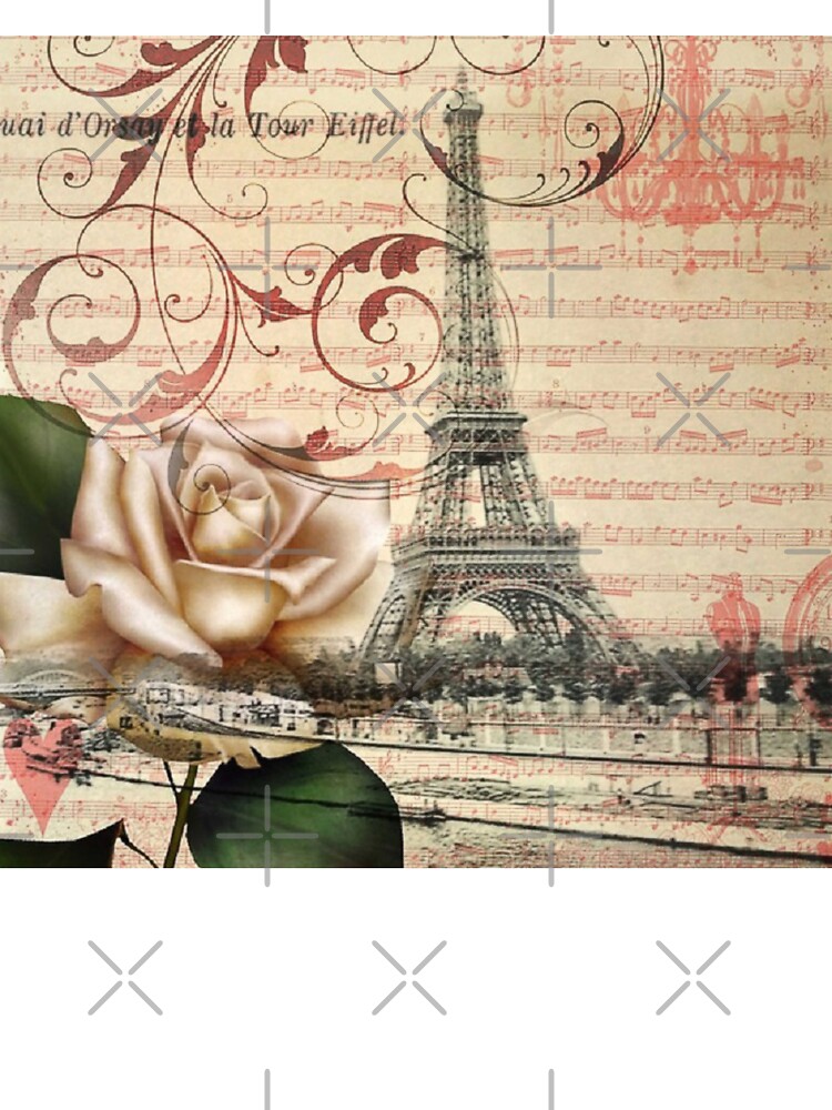 dark academia vintage french botanical white rose paris eiffel