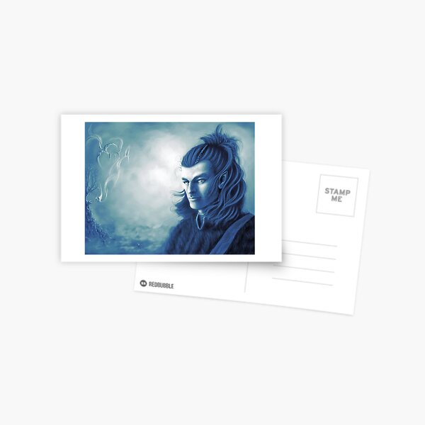 Wild Elf Hunter Aquamarine Postcard