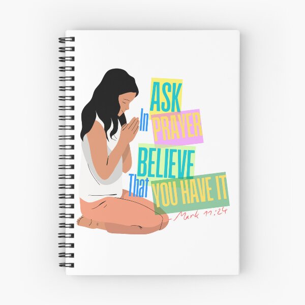 Item preview, Ask in Prayer, Believe that You Have It, Mark 11:24 Girl Kneeling in Prayer Art designed and sold by Faithloveshop.