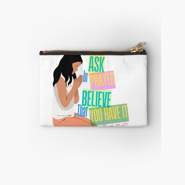 Item preview, Ask in Prayer, Believe that You Have It, Mark 11:24 Girl Kneeling in Prayer Art designed and sold by Faithloveshop.